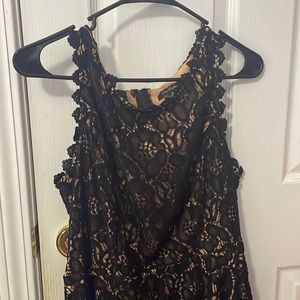 Assumed original price. Teenage dress, formal. Black floral pattern. Size 13.